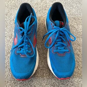 Blue and Red Running Shoes